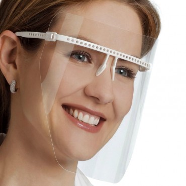 Protector Facial con Puente 1 Soporte + 5 Pantallas Reutilizables Polydentia